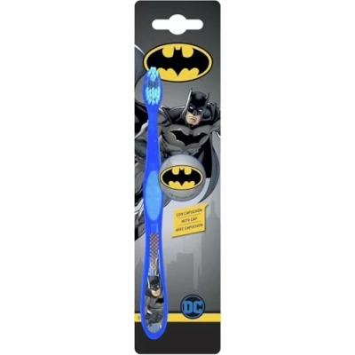 Image of Batman Kids Toothbrush with Protection Cap, Comfortable Handle and Soft Bristles for Ages 3+