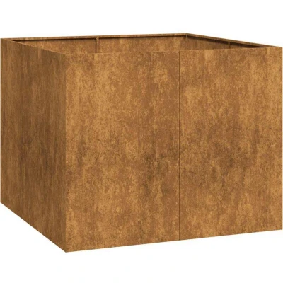 Image of vidaXL Planter Rusty 100x100x80 cm Weathering Steel