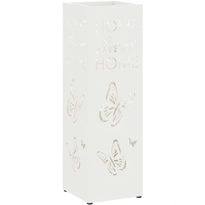 Image of vidaXL Umbrella Stand White Metal Standard Durable