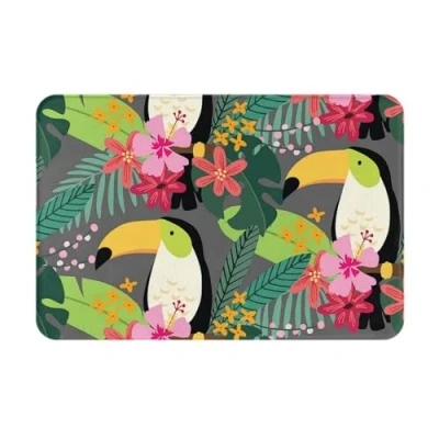 Image of ZORIN Welcome Doormat Tropical Jungle Toucan Bird Non Slip Doormats Indoor/Outdoor/Front Door Mats Floor Mat Entrance Rug 16x24 Inch For Bathroom Bedroom Kitchen
