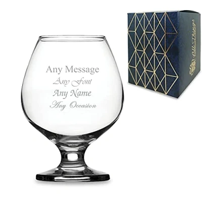 Image of Personalised Engraved Brandy Glass Wedding Birthday Best Man Usher Godfather