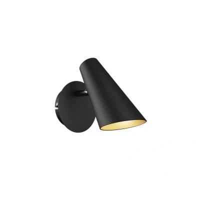 Image of Lucande wall light Wibke, height 24 cm, black, gold, metal