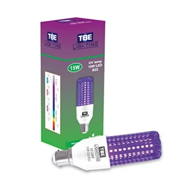 Image of TBE LIGHTING UV LED Bulb 15w Ultra Violet Black Light Bulbs B22 Standard Bayonet Fitting 395 400nm wavelength, Energy Saving Long Life
