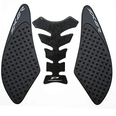 Image of KYN for Kawasaki ZX6R 2007 2008 Motorcycle Transparent 3M Gas Tank Pad Anti Slip Stickers Side Fuel Grip Decal Protector (Black)