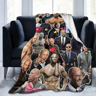 Image of Blanket Jason Statham Soft and Comfortable Wool Fleece Throw Blankets for Sofa Office car Camping Yoga Travel Home Decoration Cozy Plush Beach Gift