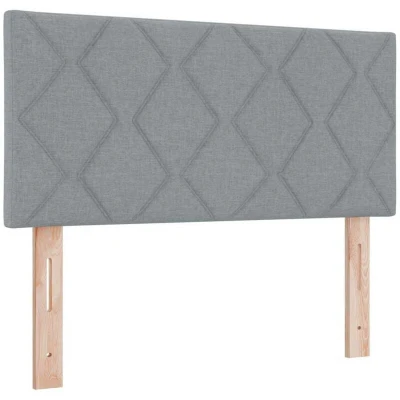 Image of vidaXL LED Headboard Diamond Blocks Design Light Grey 90 cm Fabric