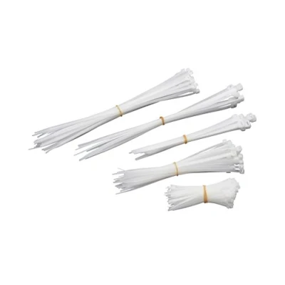 Image of Meister 1746650 Cable Tie Assortment 250 Pieces White Various Sizes 100/200 / 300 mm Sturdy Nylon Retains Shape/Cable Set for Bundled Items/Cable Connectors