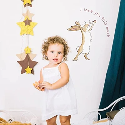 Image of Stickerscape Guess How Much I Love You Wall Stickers (Little Nutbrown Hare Regular) Nursery Stickers, Woodland Decor Easy to Apply, Cleanly Removable