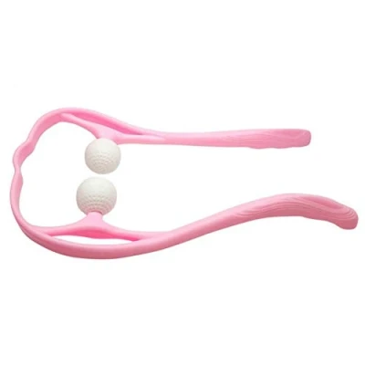 Image of Neck Massager For And Shoulder Dual Trigger Point Roller Self Massage Tool Relieve Hand Pressure Deep Tissue Massage(Pink)