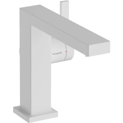 Image of hansgrohe Tecturis E Fine bathroom tap without waste, energy saving (CoolStart), sink with spout height 110 mm, basin mixer water (EcoSmart+), matt white, 73021700