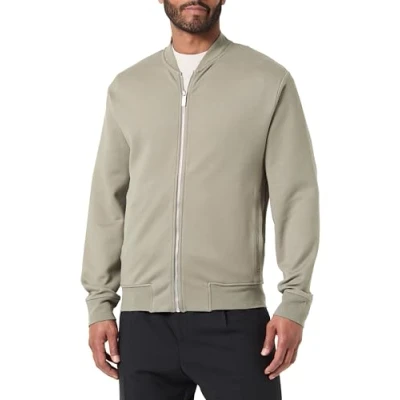 Image of SELECTED HOMME Men&#039;s Slhmack Sweat Bomber Ls Noos Jacket, Vetiver, L