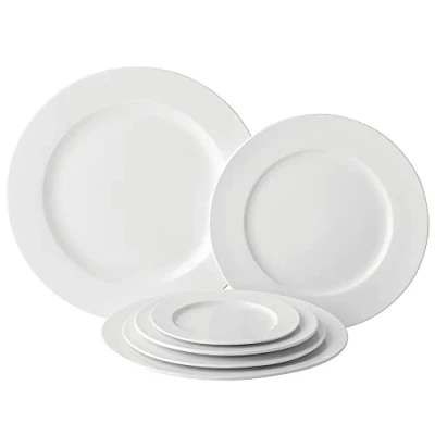 Image of Utopia Anton Black Fine China, Z03008 000000 B01006, Winged Plate 8.25&quot; (21cm) (Box of 6)