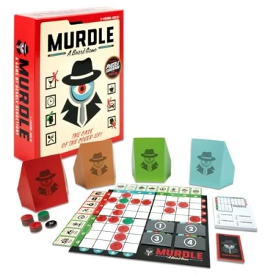 Image of Goliath Games Presents: Murdle the Board Game Based on Best Selling Puzzle Book Clues, Codes, Mystery, For 1+ Players Ages 14+