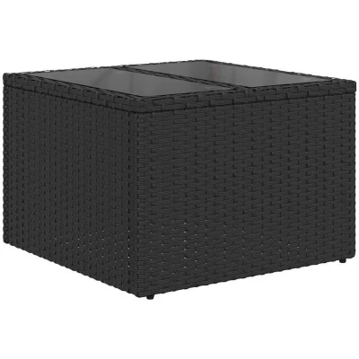 Image of vidaXL 8 Piece Garden Sofa Set with Cushions Black Poly Rattan