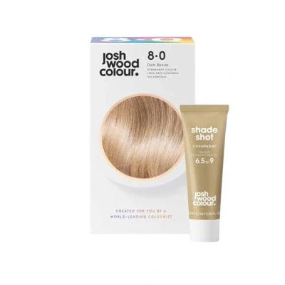 Image of Josh Wood Permanent Colour 8.0 and Champagne Shade Shot 6.5 to 9 Bundle Striking with Shine Complex, 100% Grey Coverage, Ammonia Free, Kind Hair Ingredients