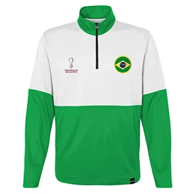 Image of Official FIFA World Cup 2022 Quarter Zip Pull Over, Men&#039;s, Brazil, Small Yellow/Black