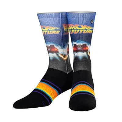 Image of Odd Sox Unisex Crew Socks Back In Time (Back to the Future) (UK adult 6 12)