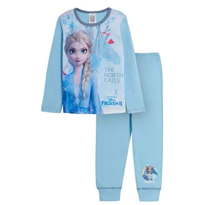 Image of Disney Girls Frozen II 2 Piece Pyjamas Set &#039;The North Calls&#039;, Blue, Age 3 Years