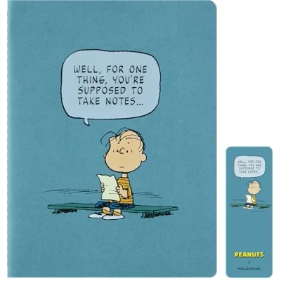 Image of Moleskine Peanuts Cahier Journal, Lined Notebook with Soft Cover and Themed Bookmark, 16 Detachable Sheets, Size XL 19 x 25 cm