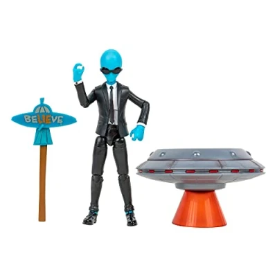 Image of Fortnite HUMAN BILL (EMOTE SERIES) 4 inch Articulated Figure with Lil’ Saucer Emote Vehicle and Flying Slasher Accessory
