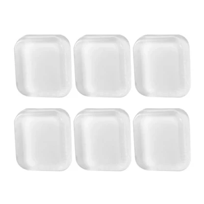 Image of Wall Protectors Pack of 6 Clear Square Pads Self Adhesive Rubber Guards Easy Installation Damage