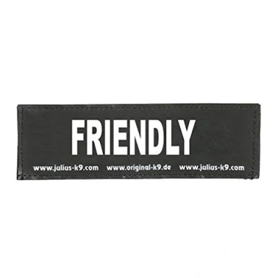 Image of Interchangeable Patches, 1 pair, FRIENDLY, Size: Large, Black