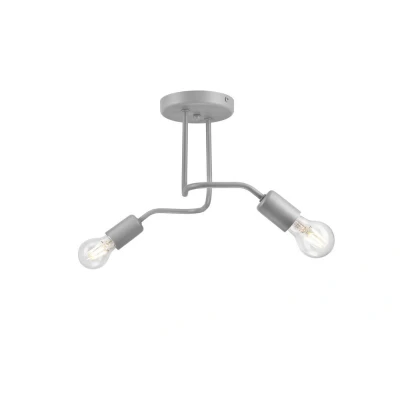 Image of Charlie Multi Arm Semi Flush Ceiling Light Silver, 2x E27