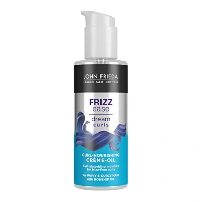Image of John Frieda Frizz Ease Dream Curls Curl Nourishing Crème Oil 100ml, Styling Cream for Curly and Wavy Hair, Defining