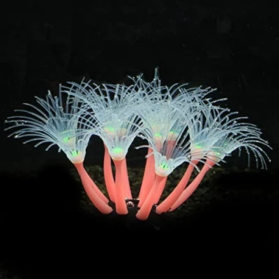 Image of Rianpesn Artificial Silicone Coral Aquarium Landscape Decoration,Fish Tank Simulation Plant Decorations Accessories