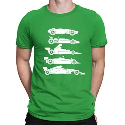 Image of Evolution of The Formula F Car 1 One Mens T Shirt Green (L)