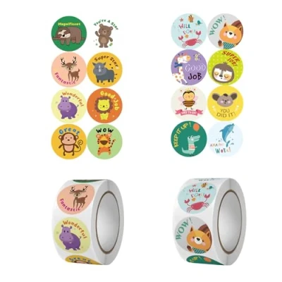 Image of DOETYD 2 Volumes 1000pcs Stickers for Children Reward Motivational Incentive Kids Suitable School Classroom