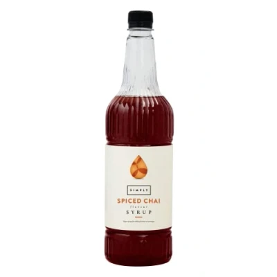 Image of Simply Spiced Chai Syrup, Vegan &amp; Nut Free Flavoured Syrup for Coffee, Cocktails Baking (1 Litre)