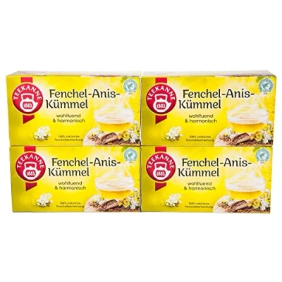 Image of Teekanne Fennel Anise Caraway 20 Bags, Pack of 4