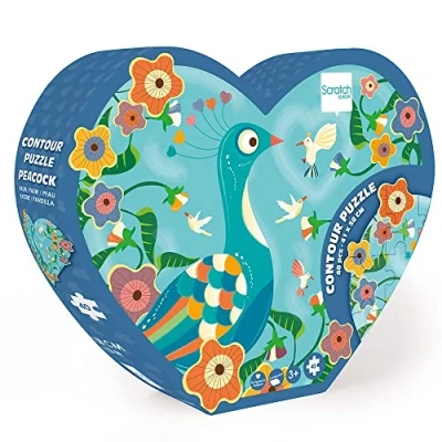 Image of Scratch Europe 276181135 Contour Children, Shape Puzzle Peacock 40, Pieces