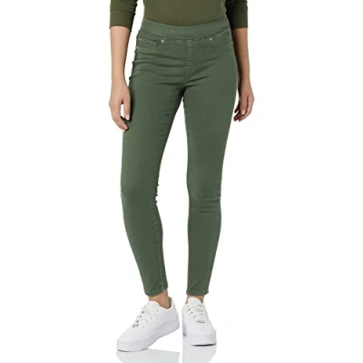 Image of Amazon Essentials Women&#039;s Mid Rise Stretch Pull On Jeggings (Available in Plus Size), Dark Green, 22 Long