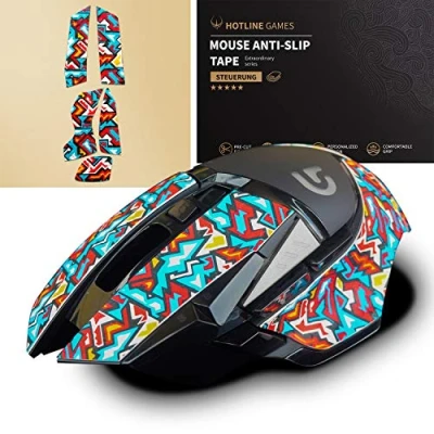 Image of Hotline Games Colorful Mouse Anti Slip Grip Tape for Logitech G502 Hero / Lightspeed Wireless Gaming Mouse, Non Fading,Sweat Resistant,Cut to Fit,Easy Use,Professional Mice Upgrade Kit