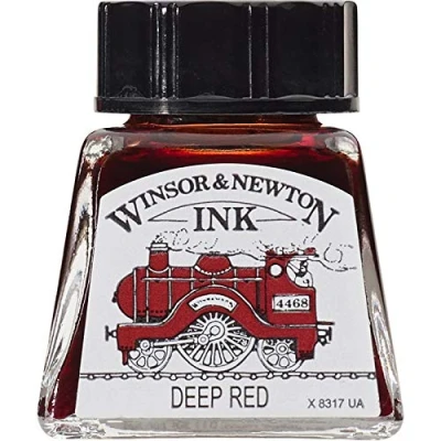 Image of Winsor &amp; Newton 14ml Drawing Ink Bottle Deep Red