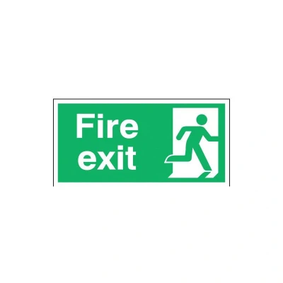 Image of Sitesafe Fire Exit Right Rigid PVC Sign 300 x 150mm