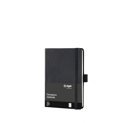 Image of SIGEL CO131 Premium Notebook squaRed, A6, hardcover, Black Conceptum