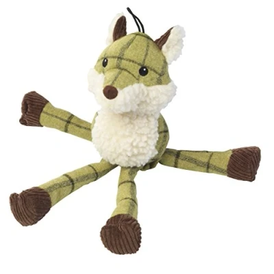 Image of House of Paws Tweed Plush Long Legs Fox Dog Toy, Green