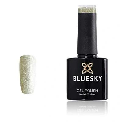 Image of Bluesky Gel Nail Polish, Crystal Iced Silver, Sj29, Long Lasting, Chip Resistant, 10 ml (Requires Curing Under UV LED Lamp)