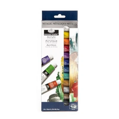 Image of Royal &amp; Langnickel Essentials 12ml Acrylic Paints Metallic Colors 12pk