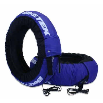 Image of BIKETEK Motorcycle Tyre Warmers 180 195/55 R17 Superbike Rear Race Track Day Front &amp; Set