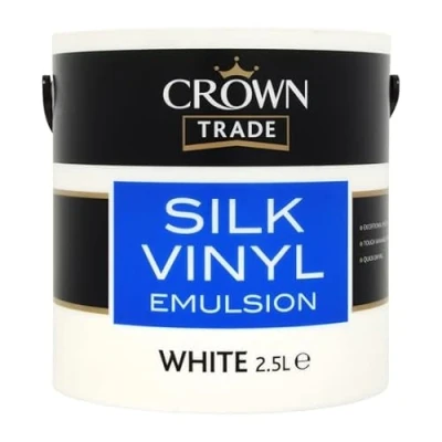 Image of Crown Silk Vinyl Emulsion Paint 2.5l White