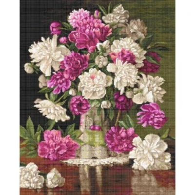 Image of Tapestry Kit Luca S Red and White Peonies G608