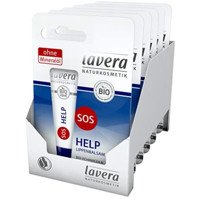 Image of lavera SOS HELP Lip Balm ∙ Instant Aid Vegan Organic Plant Active Ingredients Natural Cosmetics &amp; Innovative Care Pack of 6 (Pack 1)