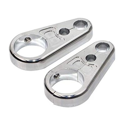 Image of Bid4ze Pair 1&quot; 25mm Chrome Frame Handlebar Clutch Cable Brake Line Clamp Clip For Harley Davidson Universal