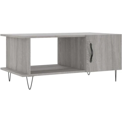 Image of vidaXL Grey Sonoma Coffee Table Engineered Wood with Robust Iron Legs and Practical Storage Space for Living Room Decor❱