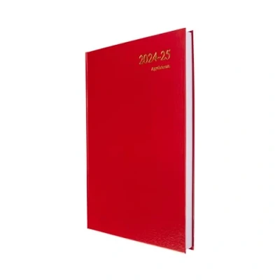 Image of Collins Essential A4 Academic Year 2024 25 Day a Page Diary Red Mid Planner for Students and Teachers ESSA41M.15 2425 July to 2025