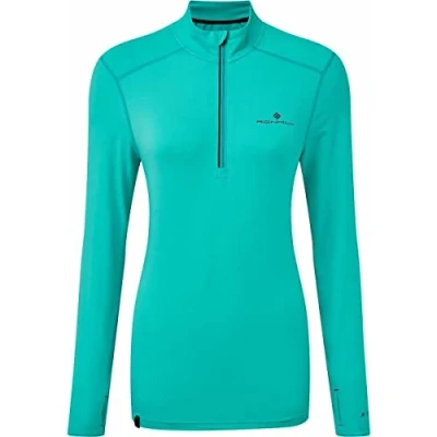 Image of Ronhill Women&#039;s Standard Tech Thermal 1/2 Zip Tee, Jade/Grape, 14